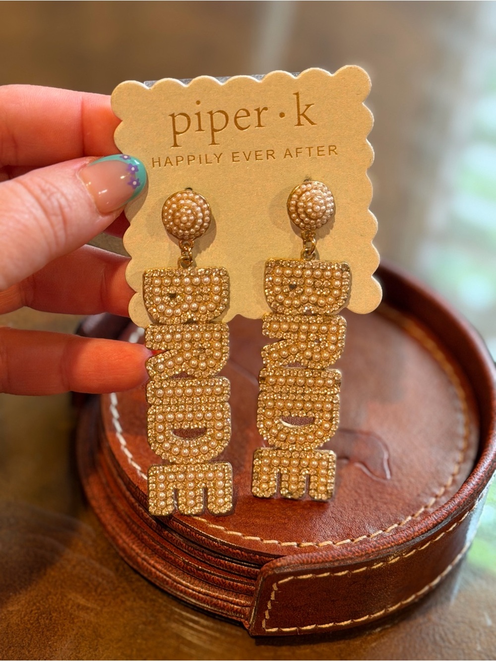 Piper•k Gold 'Happily Ever After' Crystal Drop Earrings